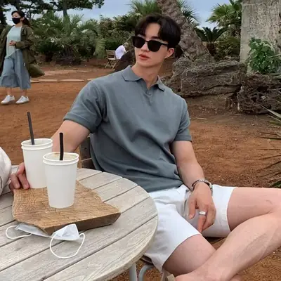 Men Summer Polo Shirt Pure Color Knit Short Sleeve