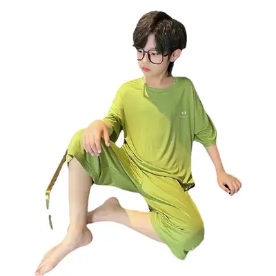 Men's Grey Modal Pajama Suit Summer Wear