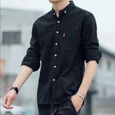Men's Long Sleeve Striped Shirt 2022 Slim Fit
