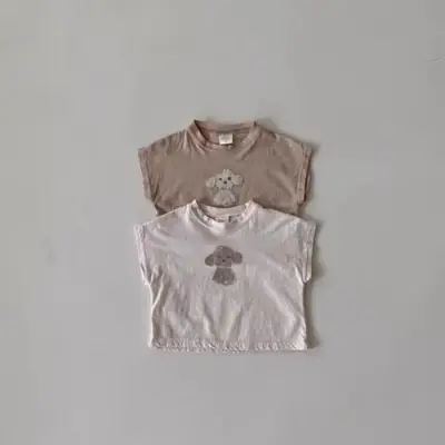 Korean-style Dog Print T-Shirt for Kids