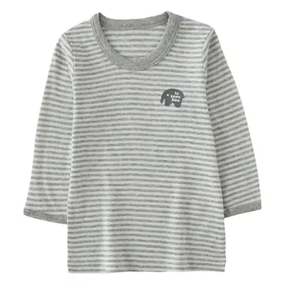 Baby Cotton Long Sleeve T-Shirt Set Gray Striped