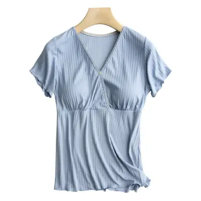 Maternity Pajamas Short Sleeve V-Neck T-Shirt Set