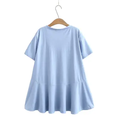 2024 Summer Light Blue Slim Fit Women's Top