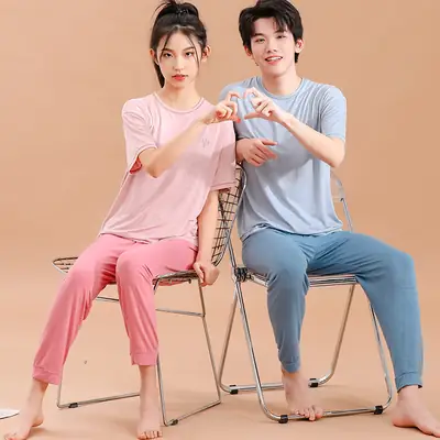Summer T-Shirt Shorts Set for Boys Girls Solid Color