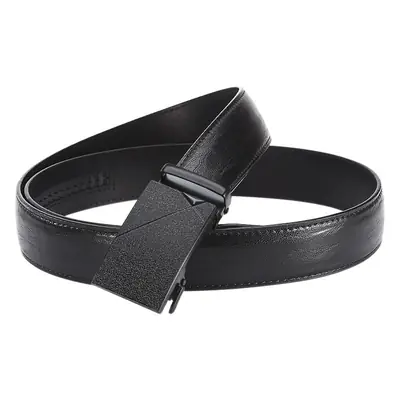 Men's Black Leather Belt with Iron Buckle