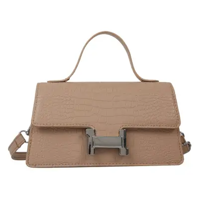 Orange Croc Leather Shoulder Bag for Women