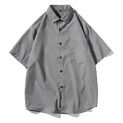 Men's Green Cotton Short Sleeve Shirt 2023