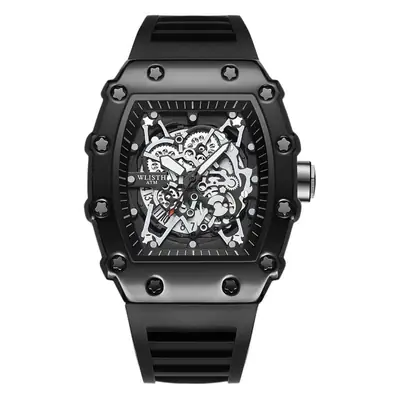 Men's Swiss Brand Cut Out Watch Black Large Dial