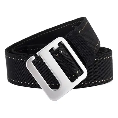 Men's Black Nylon Belt with Silver Buckle
