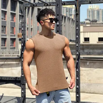 Men's Black Sleeveless Snake Base Vest
