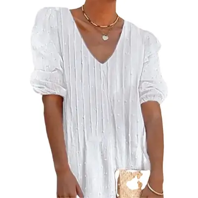 White V-Neck Lace Summer Dress for Women