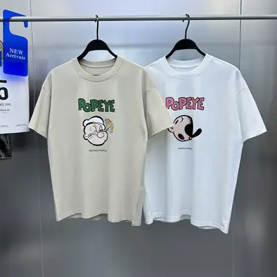Men White Cream Loose Fit T-Shirt with Anime Design
