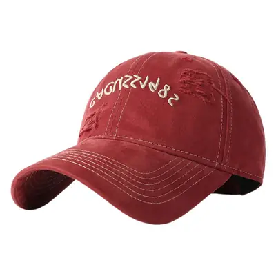 Purple Ripped Baseball Cap Women Men Retro Korean Style