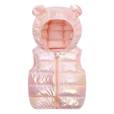 Pink Hooded Vest for Boys Girls Winter Warm Blanket