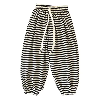 Korean Style Black White Striped Baby Pants