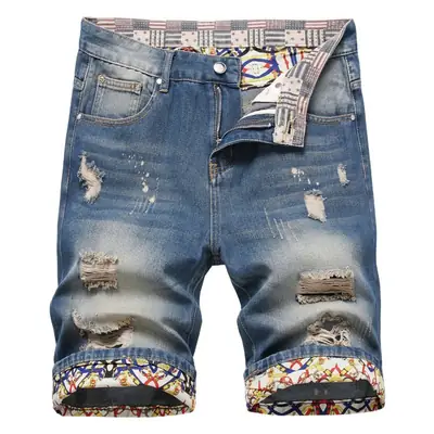 Ripped Denim Shorts for Men 2023 Summer