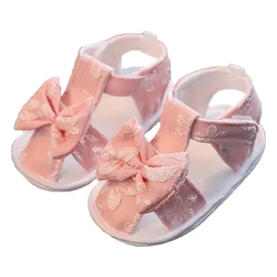 Baby shoes lace bow summer sandals 0-March 6 newborn step shoes baby soft bottom cloth shoes handmade