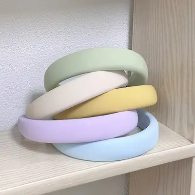 Women's Blue Silicone Hair Hoop for Summer Face Wash