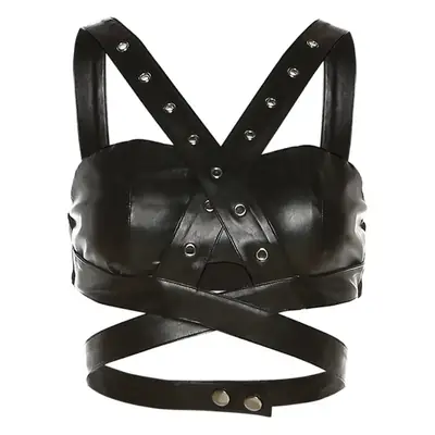 2023 Black Leather Backless Vest for Women