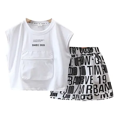 3598 Children's Summer Clothes Boys Suit Summer 2025 New Little Boy Baby Sleeveless Vest Two-Piece Set
