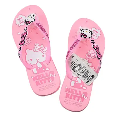 Hello Kitty Flip-Flops for Women Summer Seaside and Beach Outer Wear Non-Slip Soft Bottom Flip-Flops Factory Wholesale
