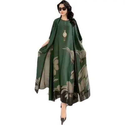 Women Printed Wide Leg Pants Set 2023 Summer Elegant Slim Fit