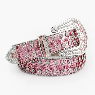 Women's Rhinestone Crossbody Belt with Buckle