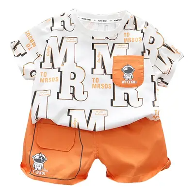 Boys Summer T-Shirt Shorts Set White Olive 2023