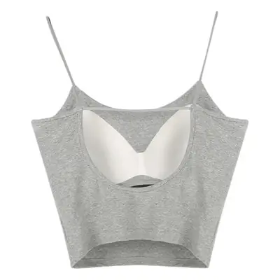 Women's Gray Spice Girl Strap Top with Printed Pants