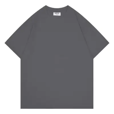 Men Brown Cotton T-Shirt Summer Casual Short Sleeve