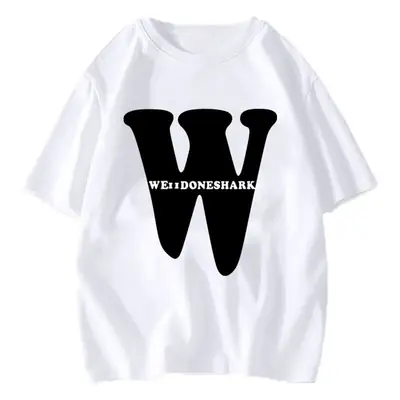 Women White Printed T-Shirt Casual Chinese Style