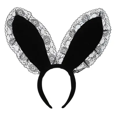 Black Lace Eye Mask Hair Band for Halloween