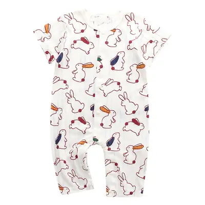 Baby Cotton Short Sleeve Onesie with Fruit Print