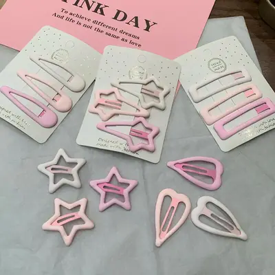 Girls Pink Baby Hair Clip with Star Design