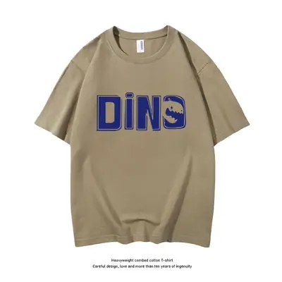 Men Pure Cotton DING Graphic T-Shirt Summer Casual Loose Fit