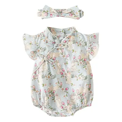 Baby Floral Cheongsam Set for Girls Summer