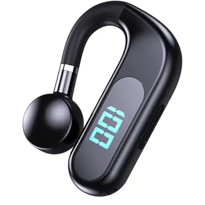 Blue Bone Conduction Wireless Bluetooth Headset with Digital Display
