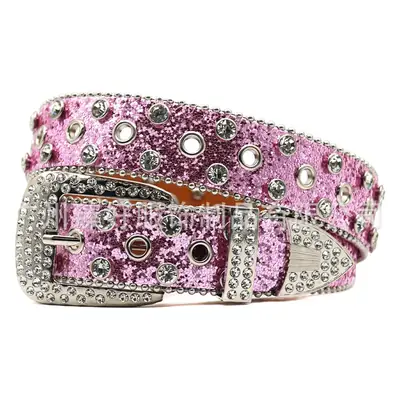 Silver Rhinestone Belt for Women Men High End Decorative