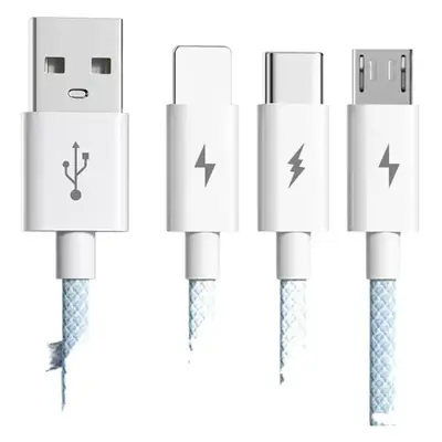 Fast Charging Three-In-One Data Cable Suitable for Apple, Huawei, and Android, One-To-Three Mobile Phone Charging Cable, Fast Charging Braided Cable