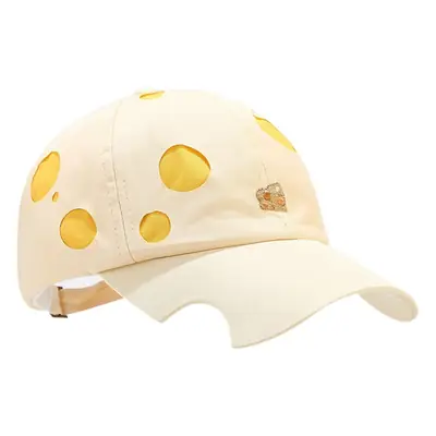 Women's Korean Style Cheese Cheese Cap with Brim Notched Sunshade