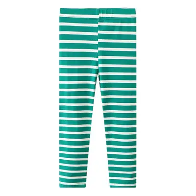 Girls Striped Cotton Leggings Red White Medium Small