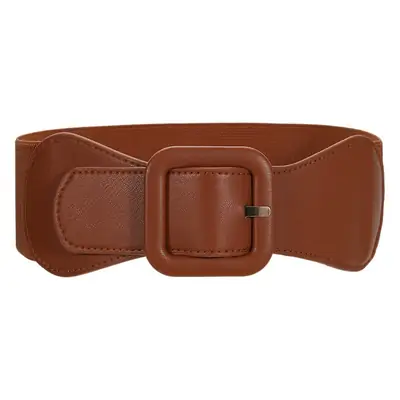 Women's Brown Elastic Girdle Belt with Buckle