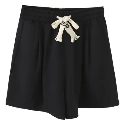 Black Drawstring Shorts for Women 5773