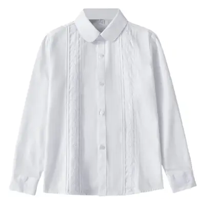 White Lace Collar Shirt for Girls Spring Autumn Wear