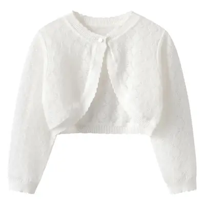 White Knitted Cape Coat for Girls Summer Wear