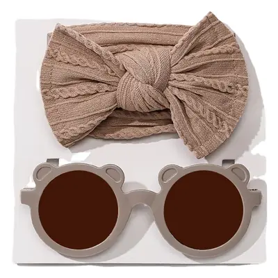 Two-Piece Baby Hair Accessories Set with Sunglasses
