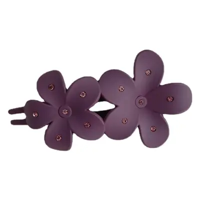 Purple Rhinestone Flower Hair Clip for Women