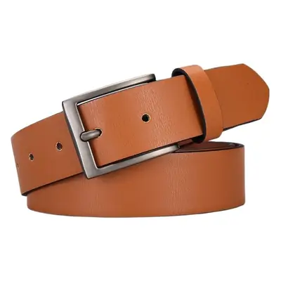 Men's Brown Leather Belt with Pu Pin Buckle Wholesale