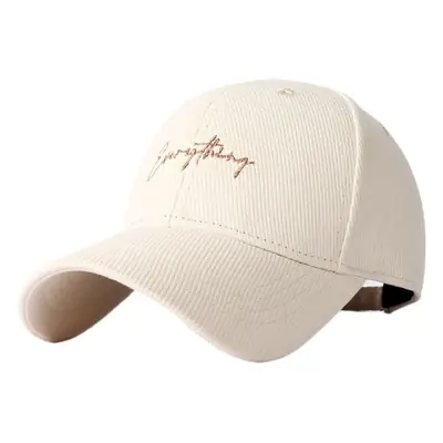 Women's Pure Cotton Beige Baseball Cap with Embroidered Logo