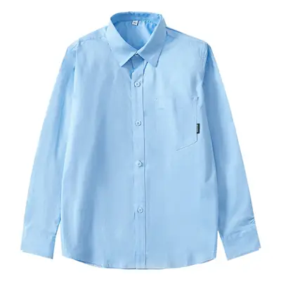 White Cotton Long-Sleeve Shirt for Boys Girls Primary School
